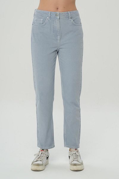 CROSS JEANS Ariana Grey-Blue High Waist Booties Zippered Mom Jean Trousers C 4525-139