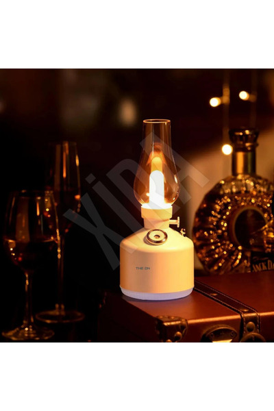 XİRA Retro Şarjlı Gece Lambası & Hava Nemlendirici Buhar Makinesi Gaz Lambası