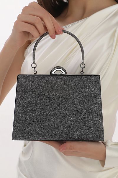 womenacs Πλατίνα Χρώμα Glitter Glamourous βραδινό φόρεμα Portfolio Clutch Γυναικεία τσάντα Νέα σεζόν