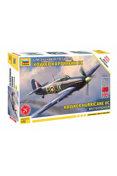 Zvezda 1/72 Hawker Hurricane Mk II C Plastic Aircraft Model Kit, Disassembled Hobby Set