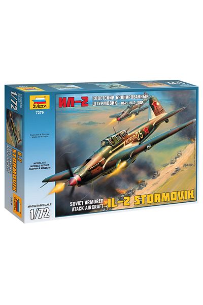 Zvezda 1/72 Iluyshin Il-2M Plastic Aircraft Model Kit, Disassembled Hobby Set