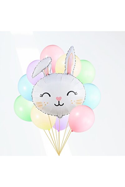 kidspartim مجموعة بالونات معكرونة مختلطة على شكل رأس أرنب