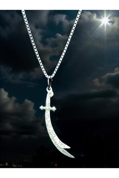 whocares سلسلة قلادة للجنسين مع رمز السيف الزلفقار، لون فضي عالي الجودة وأنيق