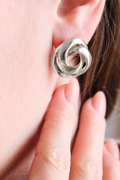 AURRARİ Silver Loop Earrings