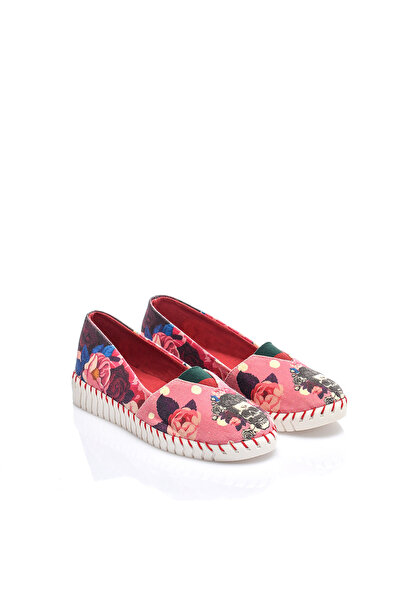 Cotto Shoes Γυναικείες μπαλαρίνες εμπριμέ πολύχρωμες λινές