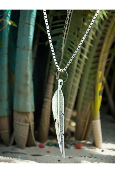 whocares قلادة للجنسين مع سلسلة رمز الريشة النبيلة جودة وأنيقة اللون الفضي