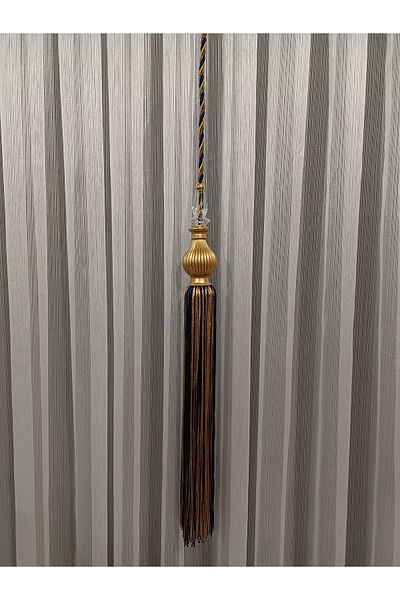 venedik home Μπλε Navy και Χρυσό Χρώμα - Κρεμαστό φωτιστικό με λεπτομέρεια Kuka, Στολίδι κουρτίνας με φούντες, Κορνίζα Takmatik