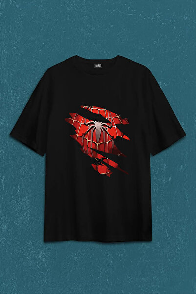 FULL TOLERANCE Unisex Spiderman Pence BaskılıT-shırt Oversize
