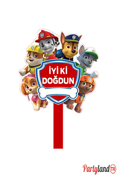 PartylandTR Paw Patrol Temalı Karton Pasta Süsü