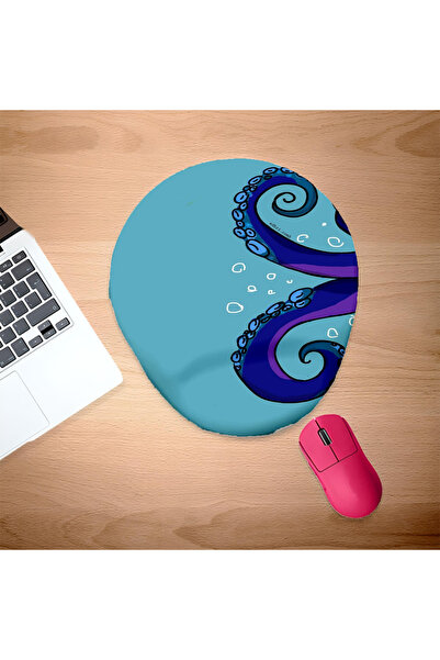UcuruStore Χταποδίσια Μπλε Οβάλ Επιφάνεια Ποντικιού με Υποστήριξη Ολόκληρου τ...