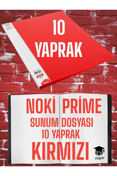 SEYFİKİRTASİYE 10 SHEETS RED A4 PRESENTATION FILE NOKY PRIME HIGH QUALITY POUCH THICKNESS DOMESTIC PRODUCTION