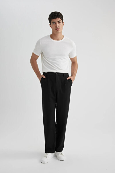 DeFacto Pants Regular Fit Wide Leg Basic Straight Pocket B8993Ax23Wn