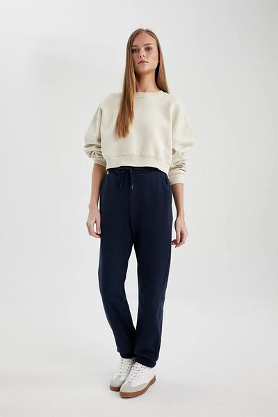 DeFacto Χοντρό Jogger Sweatpants - Ελαστικό πόδι μέσης, ίσιο ψηλό ύψος S7370az24sp