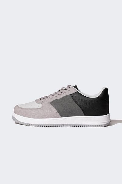 DeFacto Men's Flat Sole Lace-up Faux Leather Sneaker