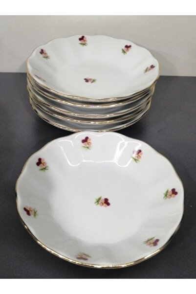 Porland PORCELAIN 12-Piece Hercaı Tea Plate - 11 cm Pink