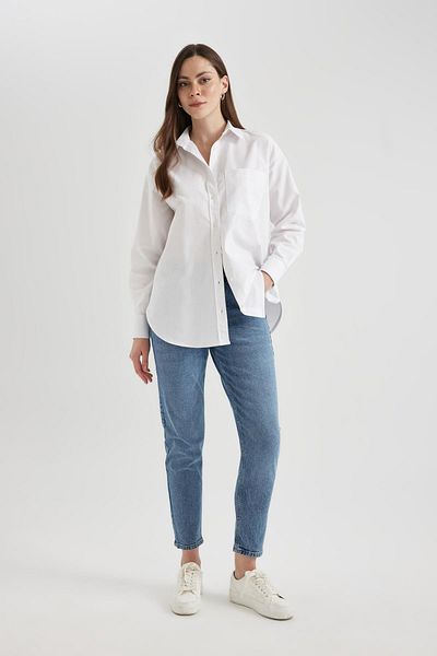 DeFacto Cămașă oversize Oxford cu mânecă lungă 100% bumbac Z4893az23au