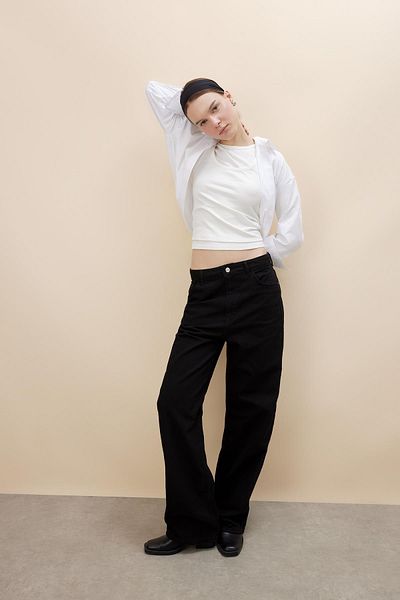 DeFacto High Waist Wide Leg 90s Jean Trousers - B8236ax24sp