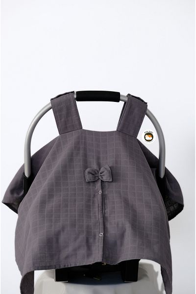 runbaby Run Baby Muslin Fabric Stroller Cover with Snap Fasteners (Anthracite) 75x100cm