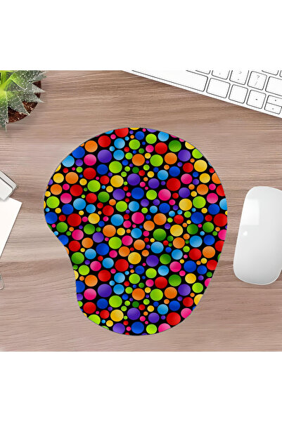 UcuruStore Πολύχρωμο Οβάλ Μαξιλαράκι Ποντικιού με Στήριγμα Καρπού και Σχέδιο ...