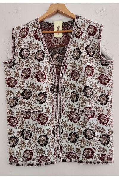 SİNAY TRİKO Kadın Karanfil Model Cepli Triko Anne Yelek