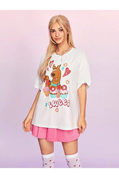 AEMİ Unisex ženske Scooby Doo Štampano okrugla kragna 100% pamuk lu Oversize ...