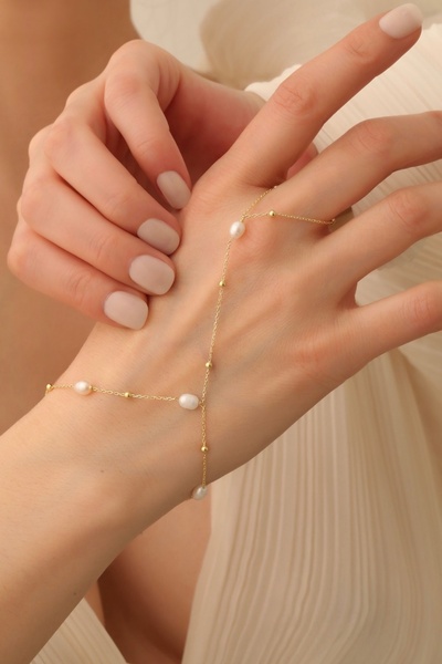 emy by emel luxury silver jewelry Altın Kaplama Barok İncili Şahmeran 925 Aya...