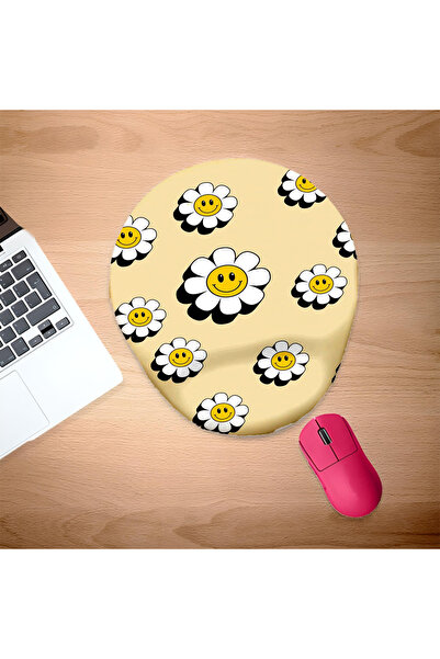UcuruStore Χαμογελαστές Μαργαρίτες Οβάλ Επιφάνεια Ποντικιού με Υποστήριξη Ολό...