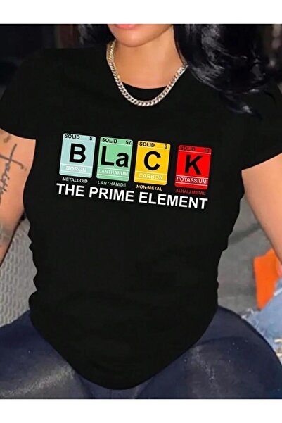 AEMİ Element Štampano Unisex Oversize kroj okrugla kragna Pamuk T-shirt
