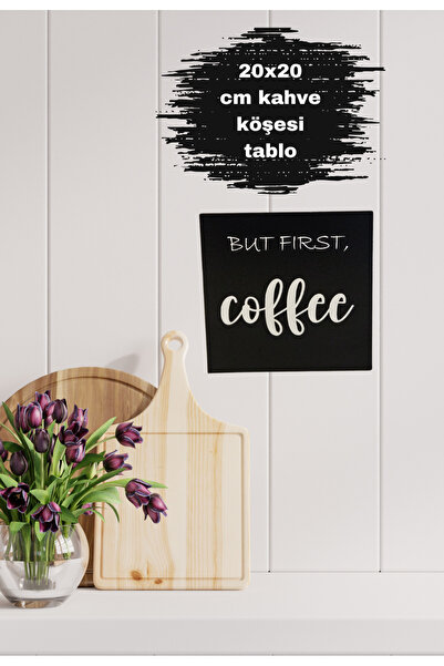 BRE HOME Dar mai întâi, colțul cafelei cu mesajul „Coffee”, tablou de 20x20 cm