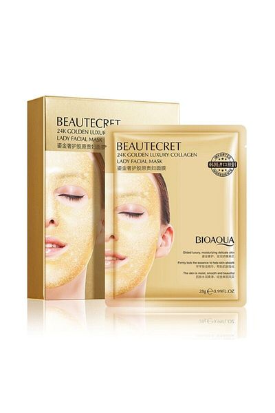 Bioaqua Cleopatra 24k Gold and Collagen Care Masks Set of 4 28 gr X 4 Pieces