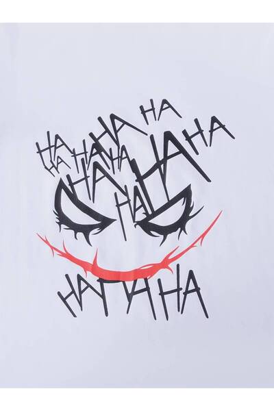 AMMA Children's White Ha Ha Printed Bottom Top T-Shirt Shorts Set