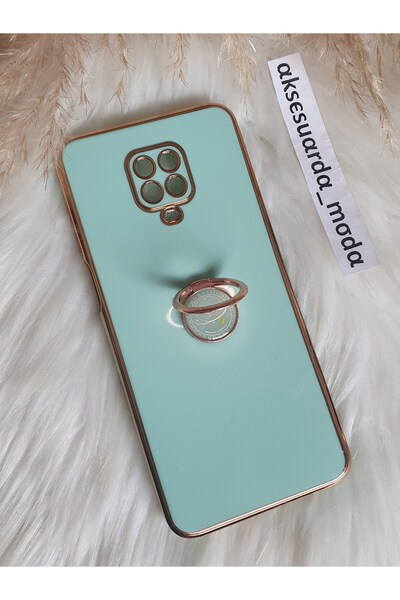 Aksesuarda Moda XİAOMİ REDMİ NOTE 9 PRO - NOTE 9S Uyumlu Yüzüklü Standlı Gold...