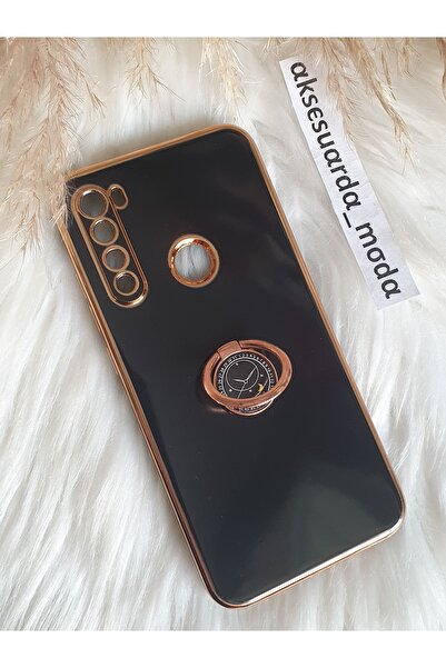 Aksesuarda Moda XİAOMİ REDMİ NOTE 8 Uyumlu Yüzüklü Standlı Gold Detaylı Lazer...