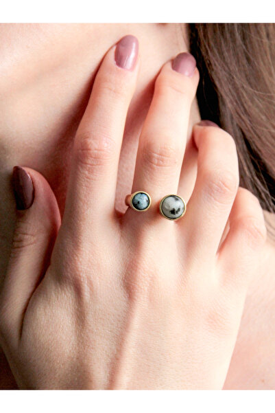 esha حجر القمر اللازورد الطبيعي خاتم قابل للتعديل حجر الحب والفرح