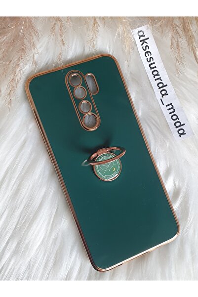 Aksesuarda Moda XİAOMİ REDMİ NOTE 8 PRO Uyumlu Yüzüklü Standlı Gold Detaylı L...