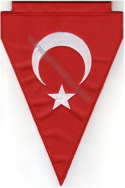 Sim Nakış Türkiye Nakış Işleme Üçgen Bayrak 24×15 Çift Taraflı