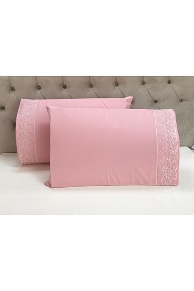 Çeyiz Bahçesi Lina French Laced Powder 2-Piece Pillow Case 50&70