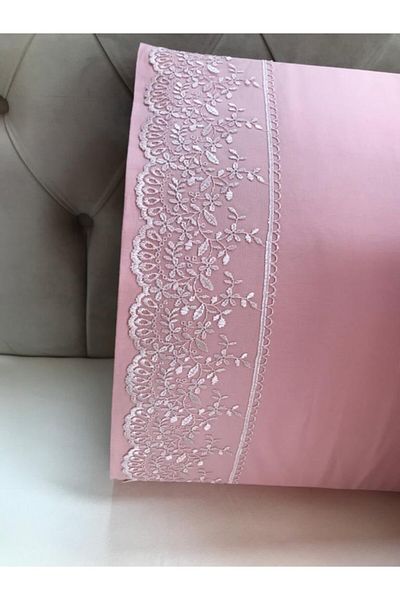 Çeyiz Bahçesi Lina French Laced Powder 2-Piece Pillow Case 50&70
