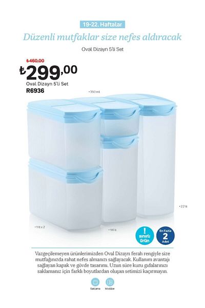 Tupperware Oval Design Set of 5