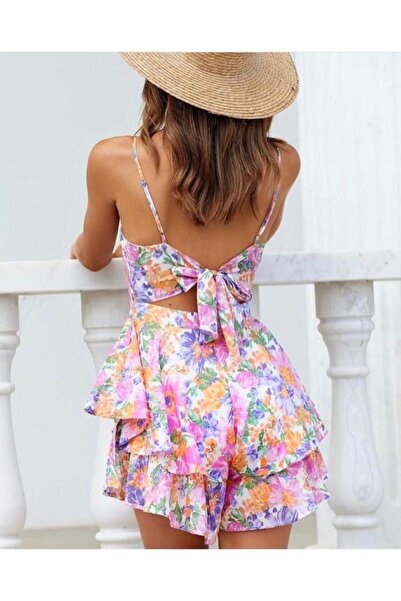 AS Anita Store Kadın Pembe Şortlu Tulum Elbise