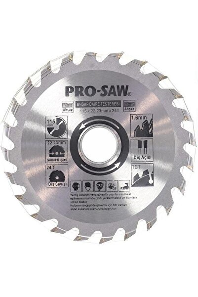Genel Markalar Pro-saw Ps51200 Matkap Uyumlu Ahşap Sunta Testeresi 115 Mm 24diş + Matkap Aparatı