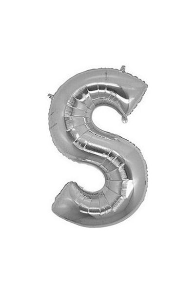 Deniz Party Store 40" Inch 100 cm (S) Letter Foil Balloon Silver Gray