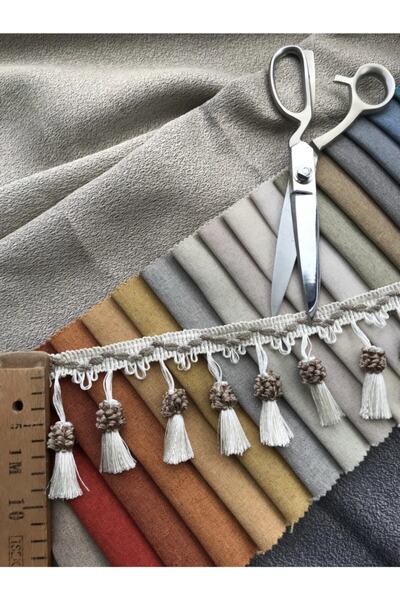 Saççax Exclusive Krem Vizon Renk Dut Saçak Serisi Perde Püskül