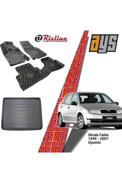 Rizline Skoda Fabia Hb 1999-2007 3d Havuzlu Paspas + Bagaj Havuzu