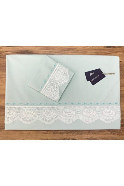 Ceylanoğlu Комплект завивки Dowry Garden Laced Piccolo Nile Green за двоен юрган