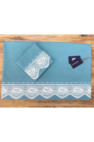 Çeyiz Bahçesi Set cuvertură dublă Lacy Piccolo verde petrol