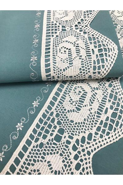 Çeyiz Bahçesi Set cuvertură dublă Lacy Piccolo verde petrol