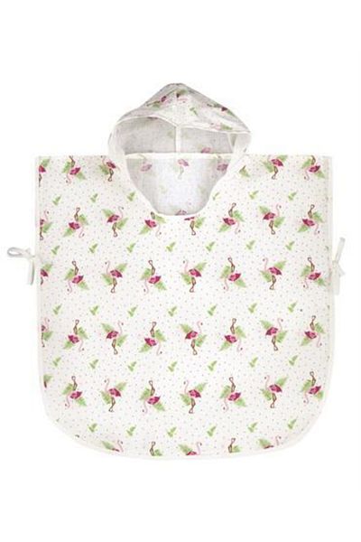 Lunanino Muslin Hooded 100% Cotton Baby Poncho Age 4-7 Flamingo