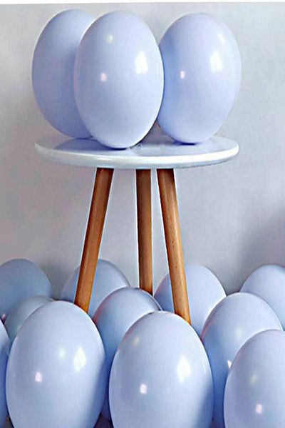 Big Party Macaron Pastel Color Blue 100 Balloon