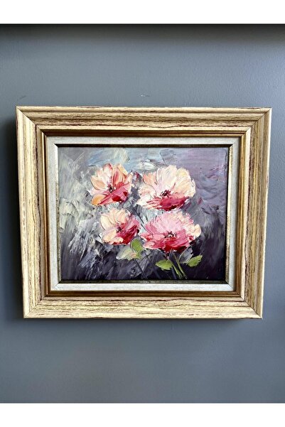 KARAHAN ÇERÇEVE Orjinal Yağlı Boya Çiçek Tablo